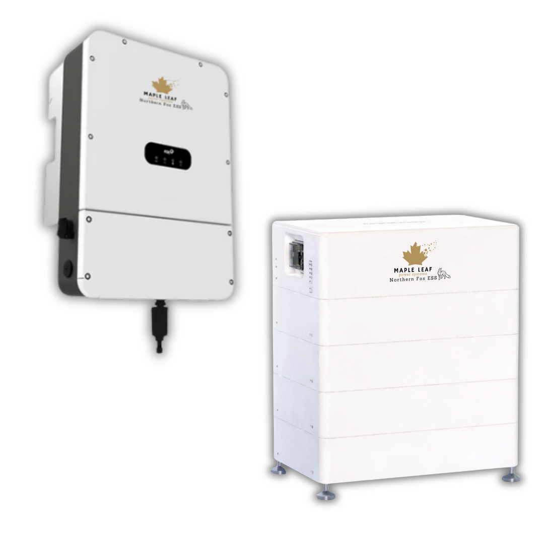 Maple Leaf Northern Fox Solar Battery & 9.6kW Hybrid Solar Inverter Kit | 8kW to 28kW Expandable Energy Storage System