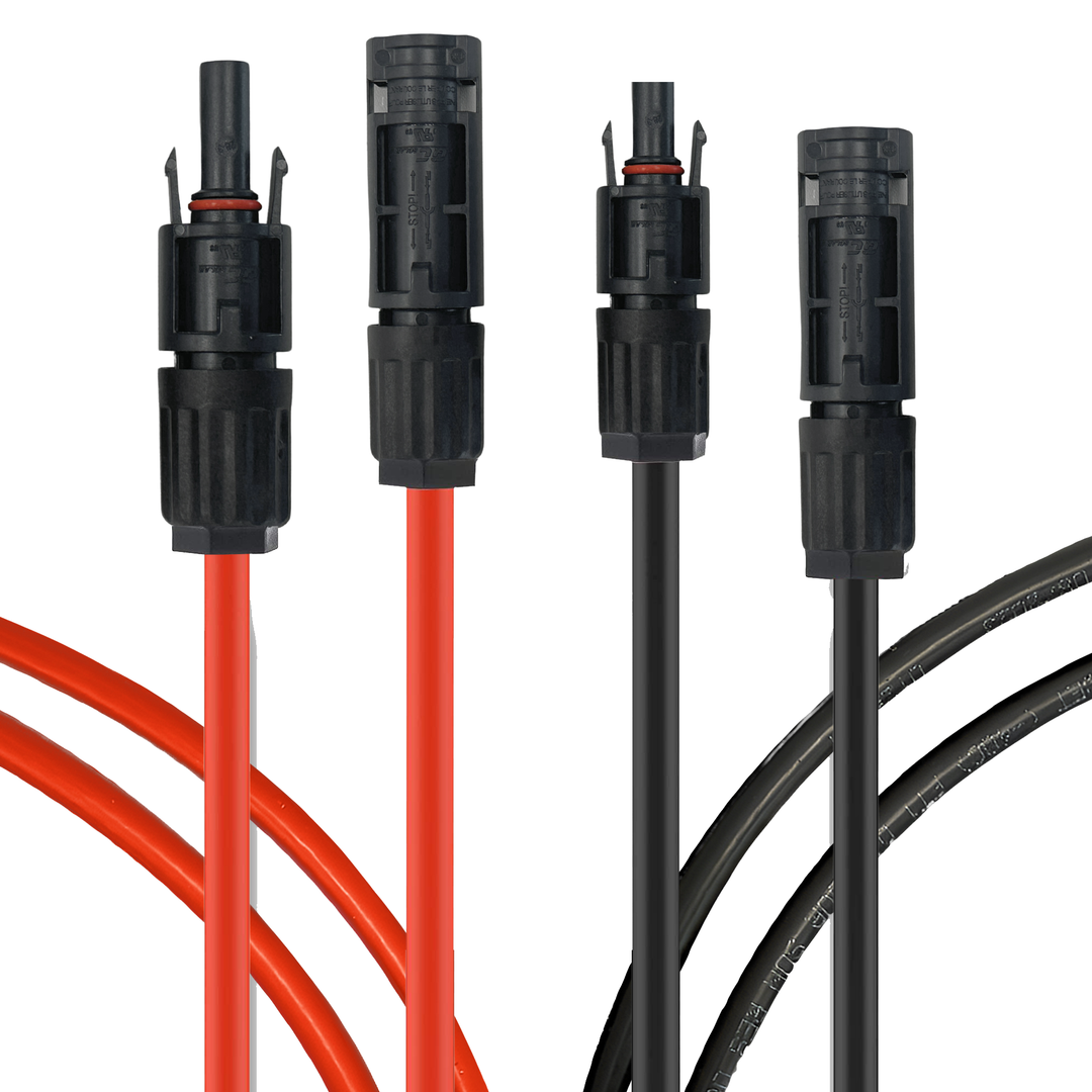 Solar Panel Wire Extension - Pre-Attached MC4s | 10 AWG Tinned Copper Wire | In 10ft, 20ft, 30ft, 50ft Cuts | CSA Approved | 40Ah Ratings