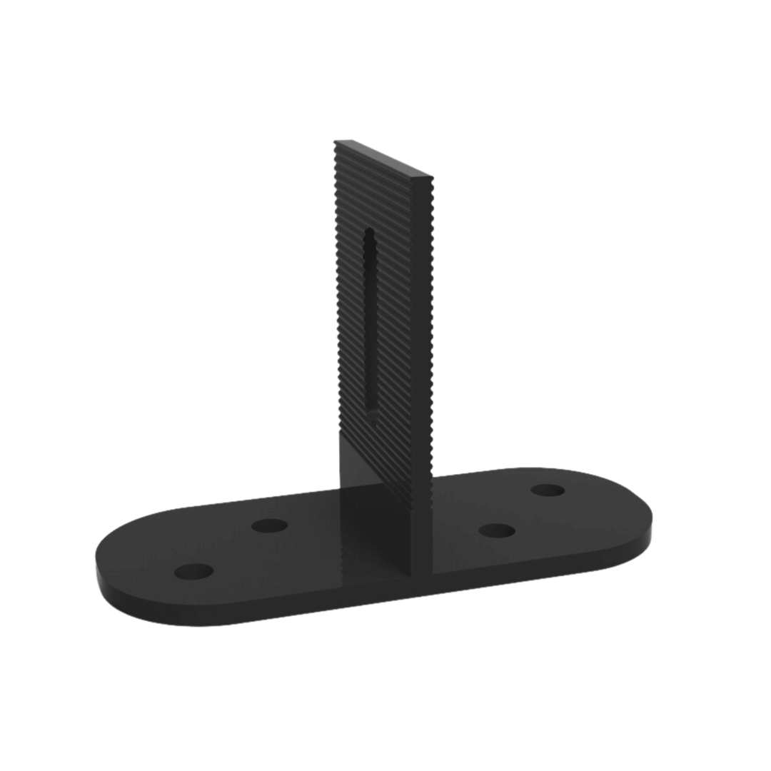 Maple Leaf Black T-Foot With Butyl Seal - SUS304 Material | Peel-And-Place Installation |Sealant & Predrilling NOT Required