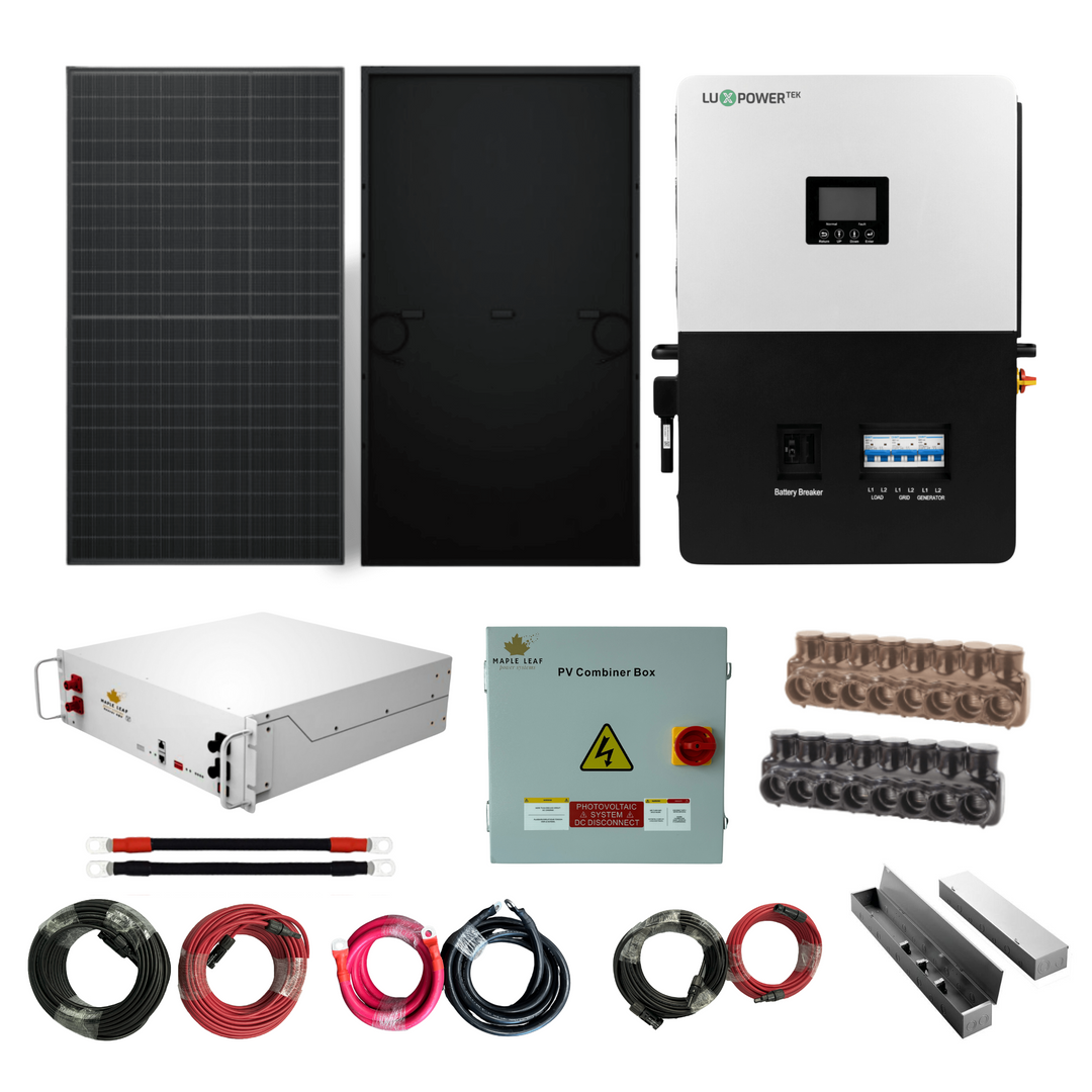 Luxpower SNA-US-6K Kit - Maple Leaf 520W Panels | 48v 100Ah Beaver Battery | Solar Power Kits for House, Cabin & Off-Grid