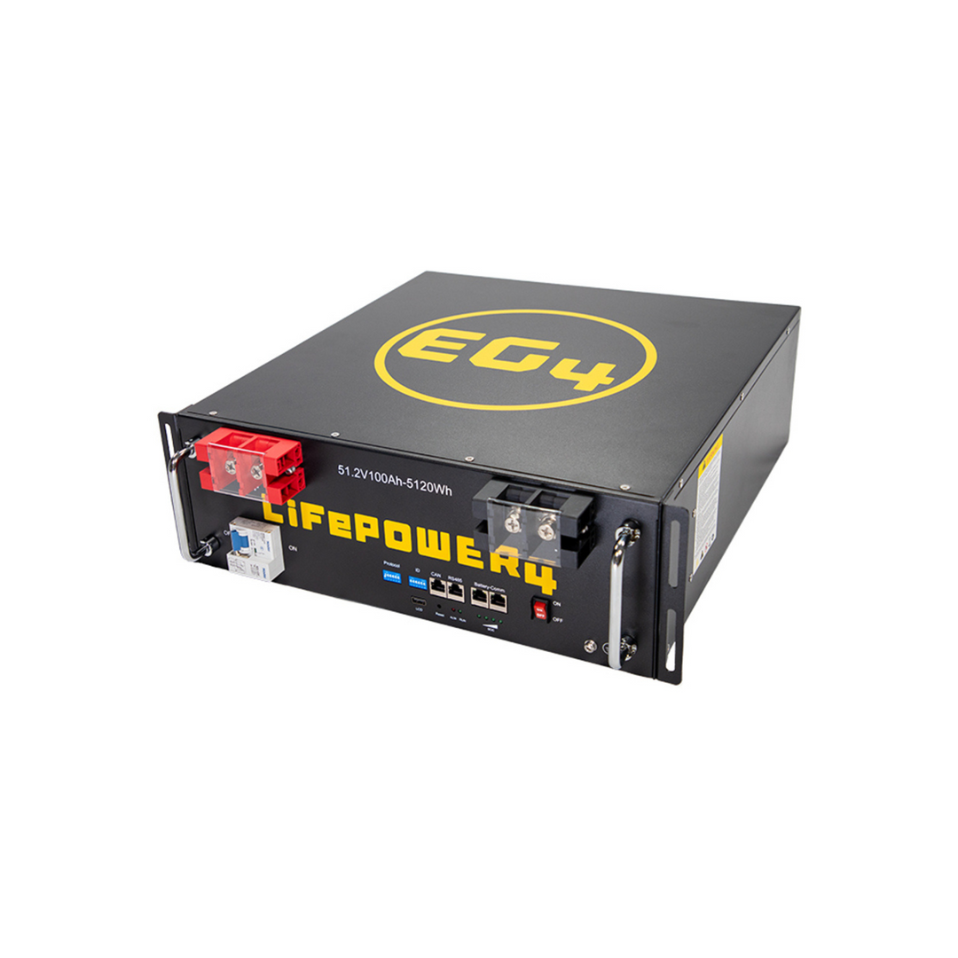EG4 LiFePower4 48V 100Ah Lithium Battery | 5.12kWh LiFePO4 | 6,000+ Cycles | Scalable to 327kWh | 99% Efficiency | UL & ETL Certified | 10-Year Warranty