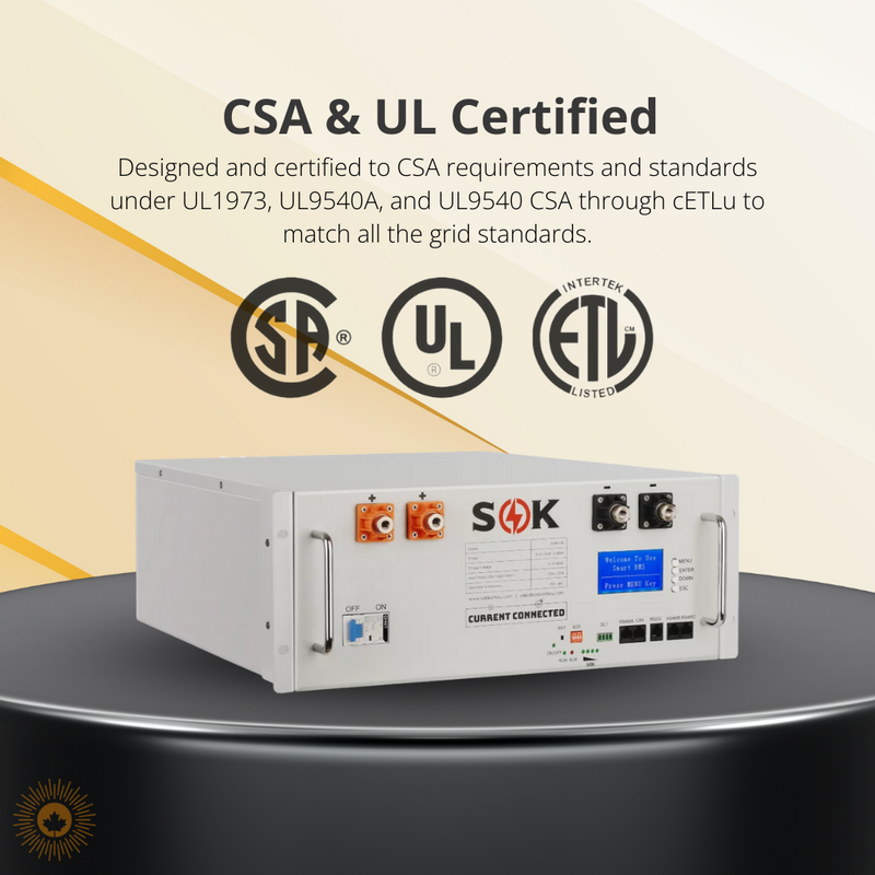 SOK Battery -SOK Battery - 100Ah 48v | User-Serviceable | LiFePO4 Server Rack Battery | UL 1973 & UL9540A Certified