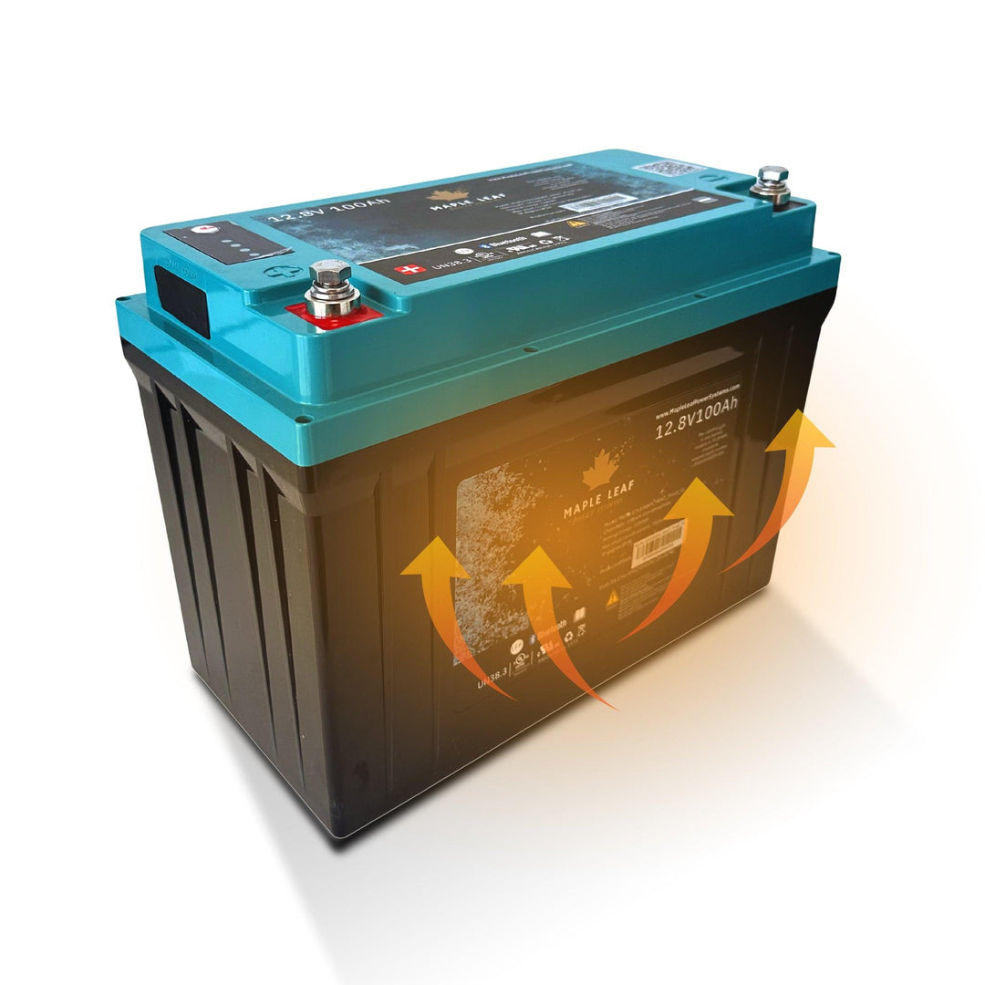 Maple Leaf 12V 100AH Lithium Iron Phosphate Battery - W/ Self-Heating Function | Refurbished