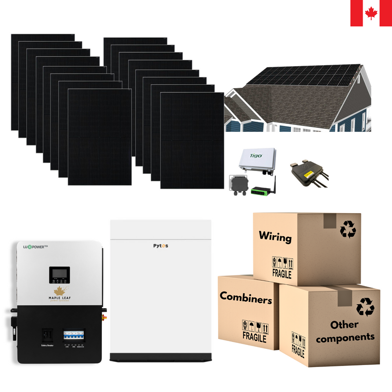 All-Black 400W Solar Panel - 48V200AH/48V400AH Pytes Energy Battery | Luxpower 6000XP | Solar Racking | Off-Grid Solar Kit