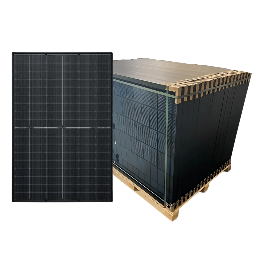Maple Leaf All Black Bifacial Solar Panel 430W - PALLET OF 36 - W/ N-type Mono Cells | IP68 Junction Box |  IP67 MC4 Cable