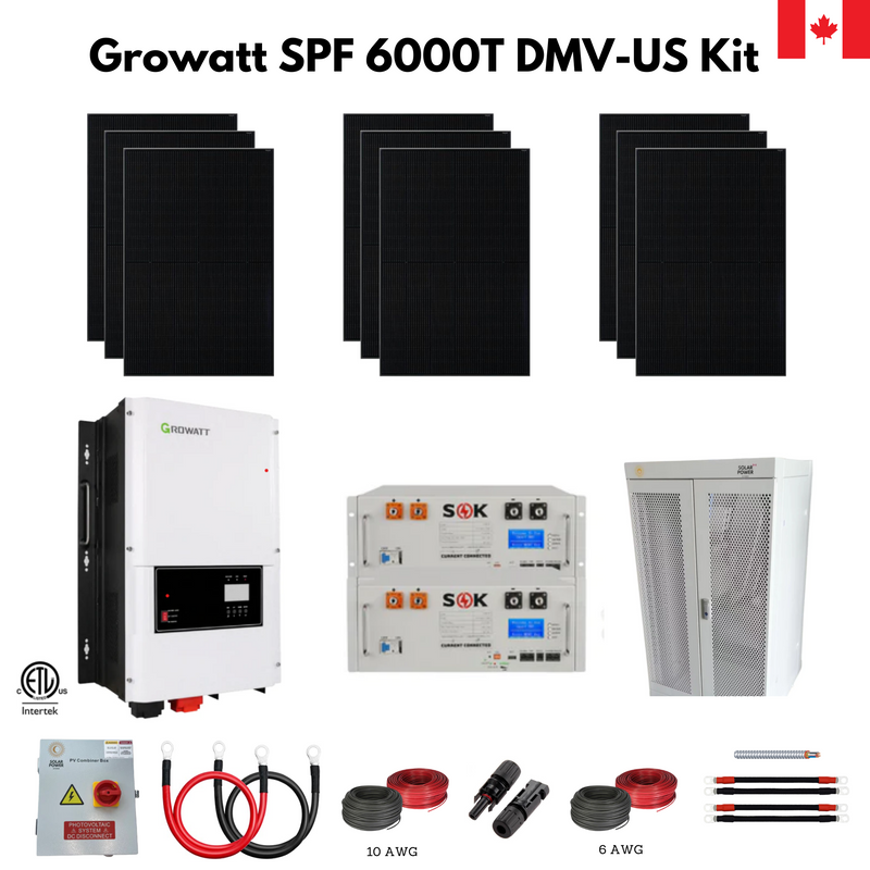 Growatt 48v Split Phase [120/240] Solar Kit -Great For On-grid System | W/ SOK Battery