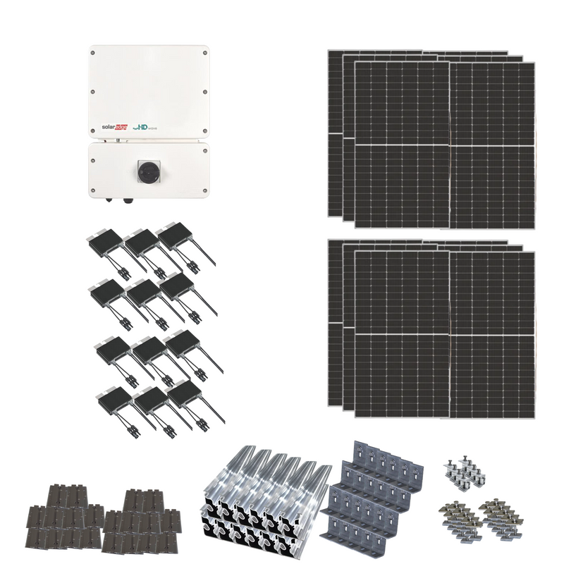 5kw Grid Tied Solar Kit - 5kw Solar & 6kw SolarEdge Inverter | Universal Racking Included