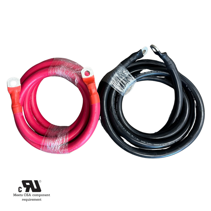 2/0 AWG Solar Battery Extension Cable - Inverter And Battery Cable 2/0awg | Tinned Copper | 200ah| Red And Black 10FT Each