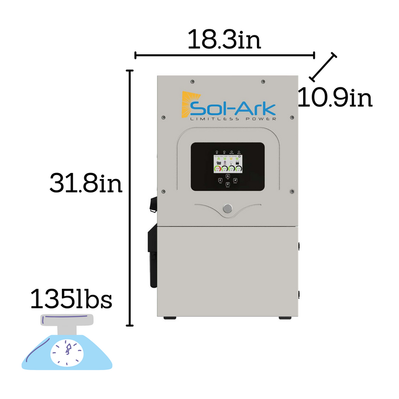 Sol-Ark 15K Hybrid Solar Power Inverter - All-In-One Inverter | With Max PV Of 19000w