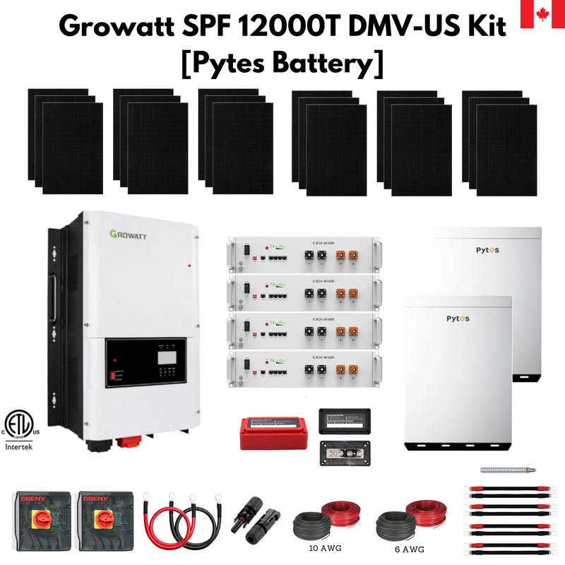 Growatt Split Phase [120/240] Solar Kit 48v - Great For On-Grid Systems | Pytes Energy Battery