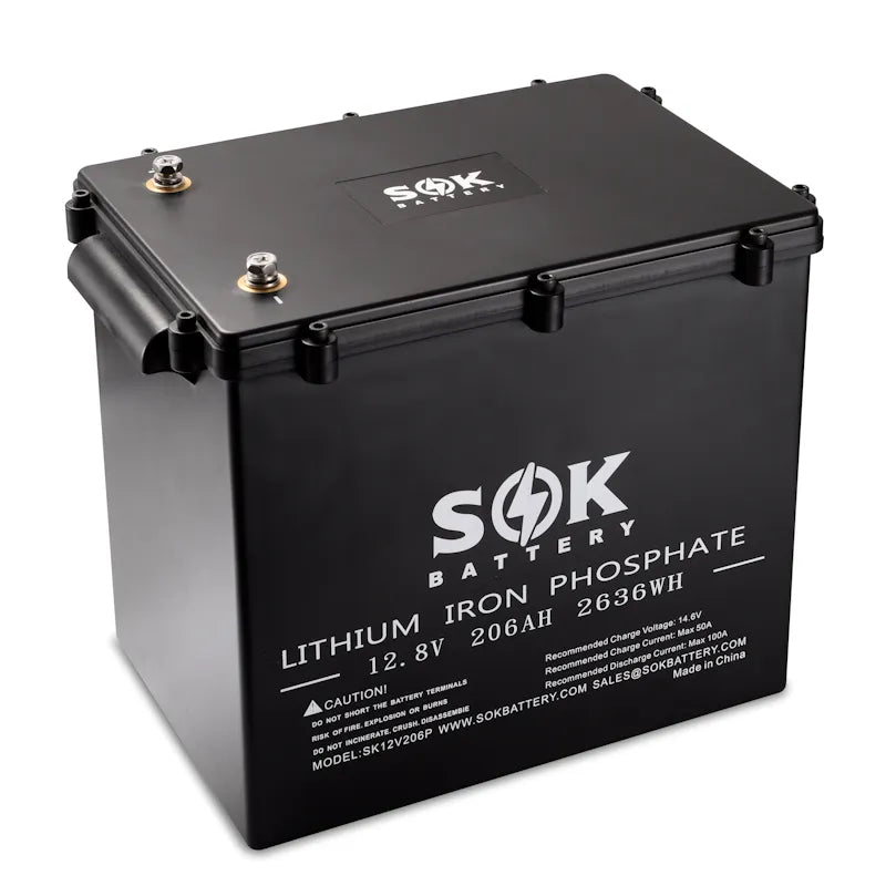 SOK Marine Grade 12V 206Ah LiFePO4 Battery | Sealed Plastic Box SK12V206P