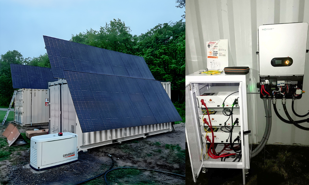 Off-Grid Commercial Container-Mounted Solar Power Project – Lambton Shores, ON