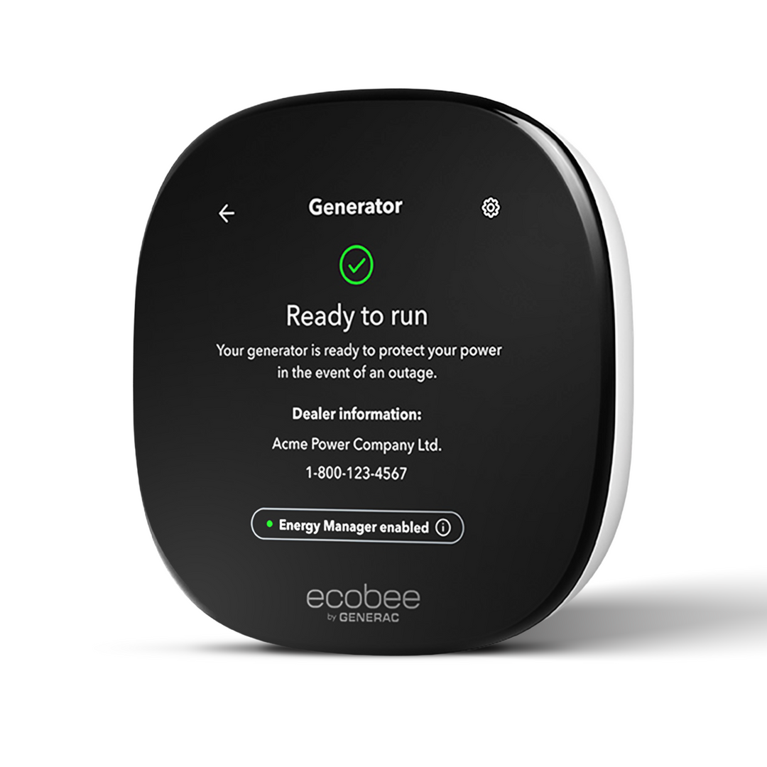 ecobee® by Generac Smart Thermostat 7364 | ENERGY STAR® Wi-Fi Thermostat | HVAC Energy Manager | Generator & PWRcell™ 2 Integrated | 4” Touchscreen | Smart Home Compatible | Backup Power Optimized