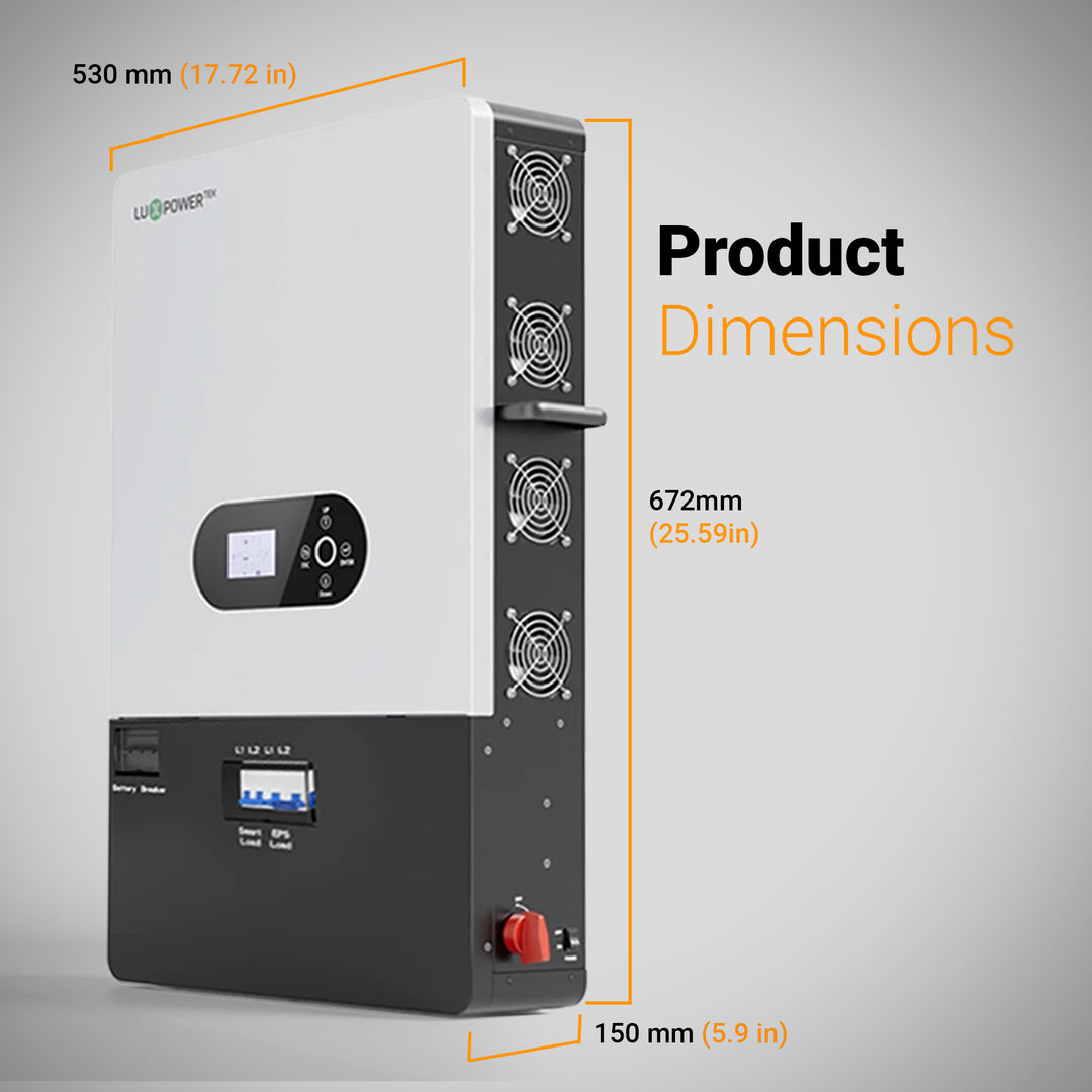 Luxpower SNA-US-12K Kit – 550W+ Tier-1 Class Bifacial Solar Panel | 48V 14.34kWh Moose Battery | Solar Power Kits for Home, Cabin & Off-Grid