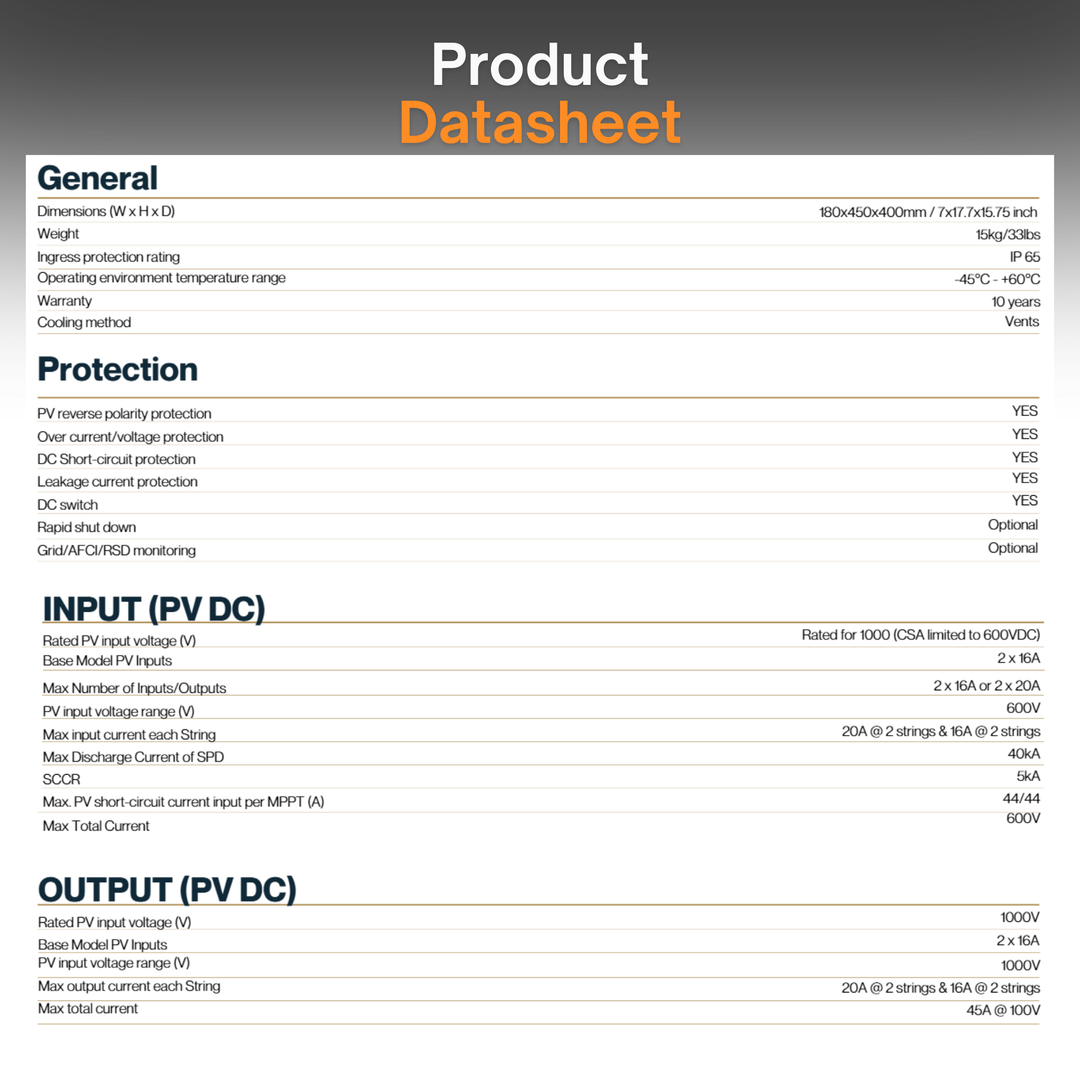 Maple Leaf Solar Combiner Box - 600 VDC Disconnect Box 2-In 2-Out | W/ Surge Protection | IP65 Waterproof & Lightning Arrester