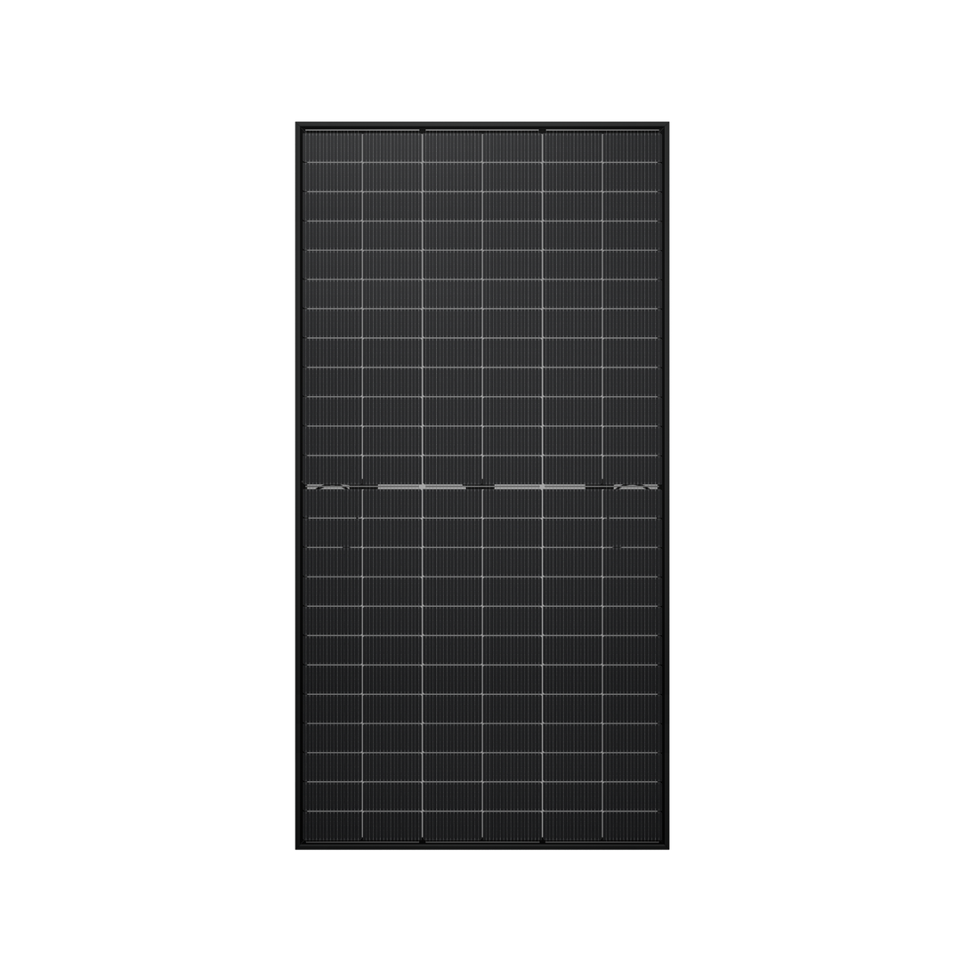 Maple Leaf All Black Bifacial Solar Panel 595W - W/ N-type TOPCon Mono Cells | IP68 Junction Box & IP67 MC4 Cable