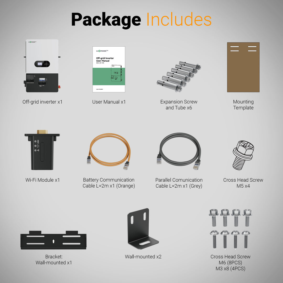Luxpower SNA-US-15K Off-Grid Split Phase Hybrid Solar Inverter – 15000 Watts | 120/240 V Split Phase Output | Dual MPPT 24 kW PV Input | Lithium Battery &amp; Generator Compatible | Smart WiFi Monitoring | Pure Sine Wave | UL and CSA Certified