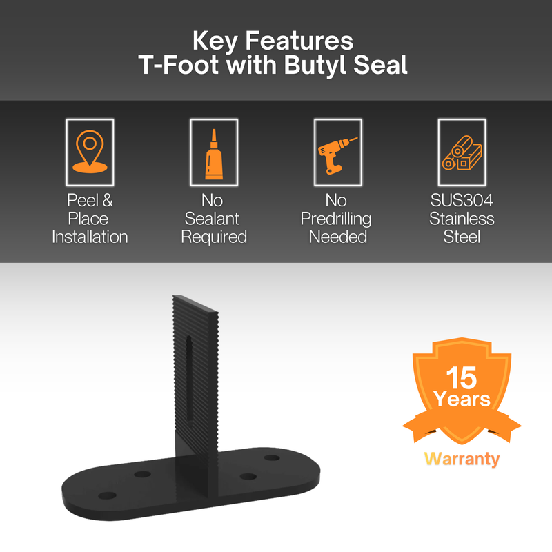 Maple Leaf Roof Mount Kits for Solar Panels | 7’8” Black Rails, Mid Clamps, Rail Connectors, T-Foots & Grounding Kit | Lightweight Aluminum 6005-T5 | Certified Solar Racking Hardware