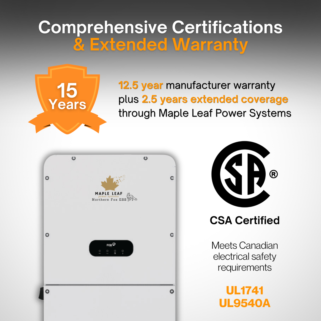 Maple Leaf Northern Fox H1&AC1 Split-Phase Hybrid Inverter (HUB Version) | UL & IEEE Certified | Off-Grid & Grid-Tied | Type 4X Outdoor Rated