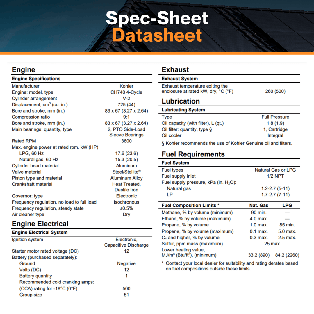 Kohler 14 KW Generator - W/ Aluminum Enclosure | EPA Certified Fuel System | Critical Silencer | RDC2 Generator Set / ATS Controller | CSA, cUL, and UL 2200 Certified