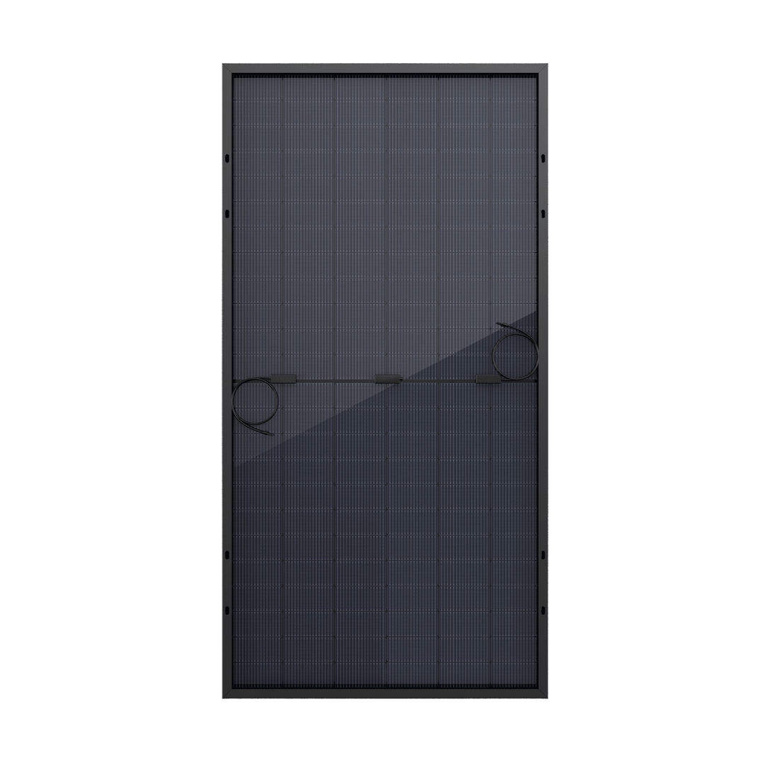 Maple Leaf All Black Bifacial Solar Panel 595W - W/ N-type TOPCon Mono Cells | IP68 Junction Box & IP67 MC4 Cable