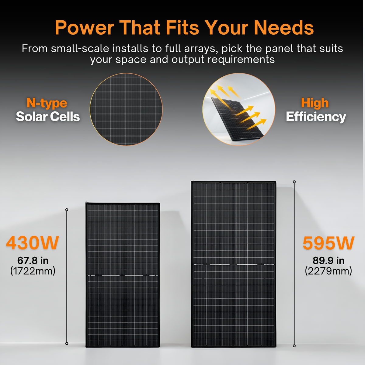 Maple Leaf All Black Bifacial Solar Panel 570W - W/ N-type Mono Cells