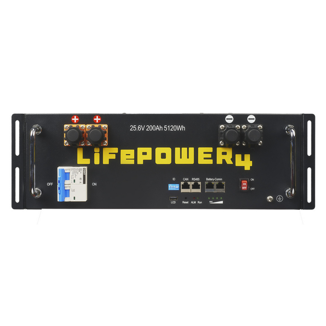 EG4 LifePower4 V2 Server Rack Battery - 24V 200Ah | LiFePo4 16-Cell | 200A BMS | W/ Fire Arrestors | 64 Batteries Parallel | 80% DOD | IP21 Ratings