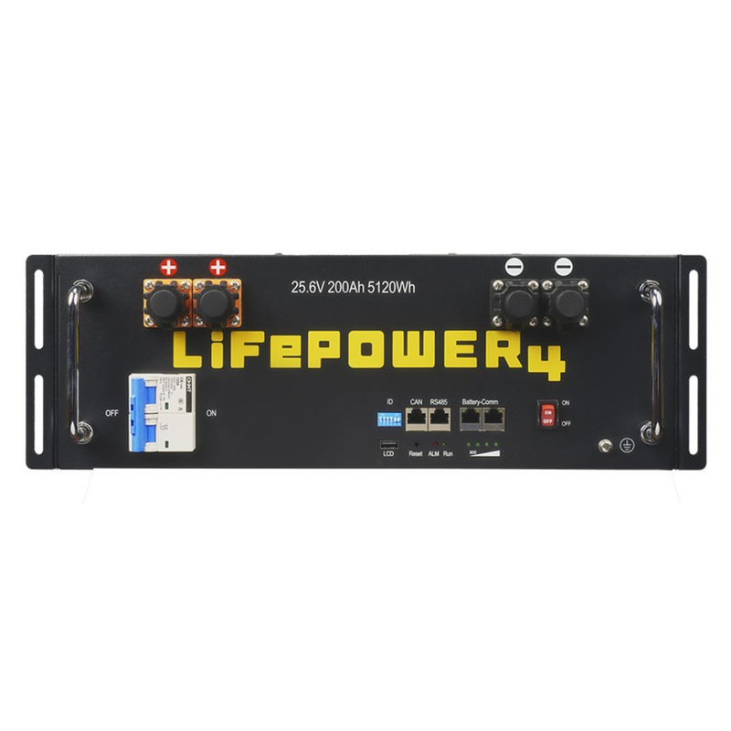 EG4 LifePower4 V2 Server Rack Battery - 24V 200Ah | LiFePo4 16-Cell | 200A BMS | W/ Fire Arrestors | 64 Batteries Parallel | 80% DOD | IP21 Ratings