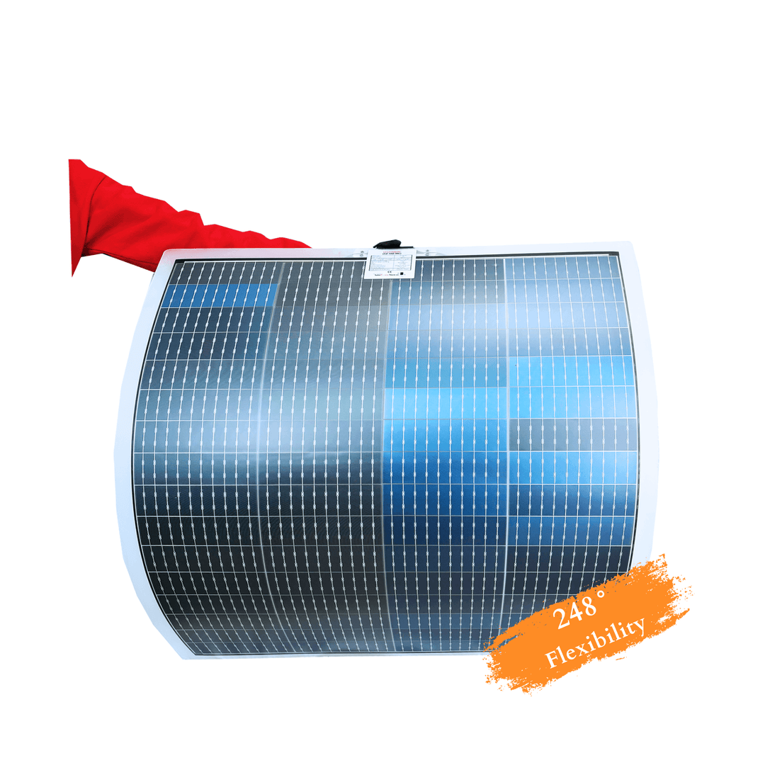 Maple Leaf 150W CPC Semi-flexible Solar Panel - Bendable Lightweight | Bi-facial CPC Cells | For Curve & Uneven Surface | W/ Waterproof Junction