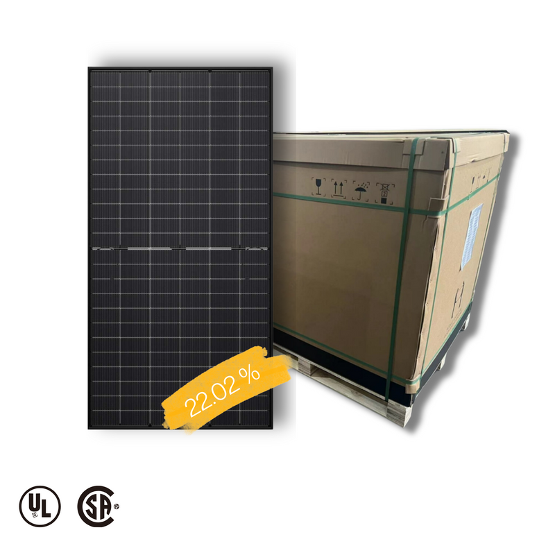 Maple Leaf All Black Bifacial Solar Panel 570W - W/ N-type Mono Cells | IP68 Junction Box & IP67 MC4 Cable | Pallet Of 36