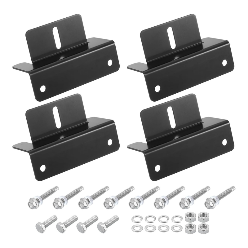 Maple Leaf Solar Panel Mounting Z Bracket - 4pcs/set | Lightweight & Compact | Premium-grade Aluminum | UV & Corrosion Resistance | Pre-Drilled Hole