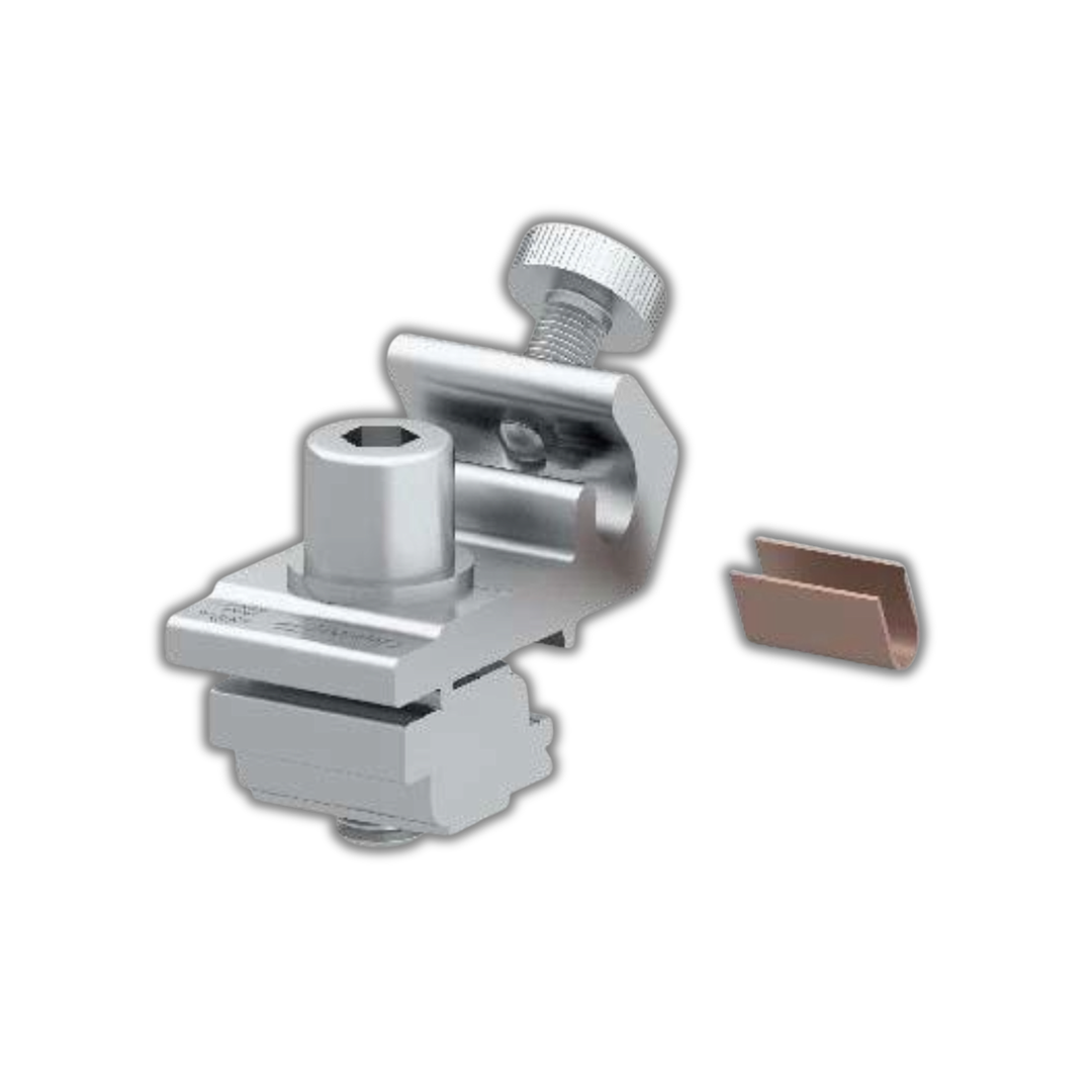 Grounding Lug with U-Shape Copper Channel | Solar Panel Grounding Connector | PV Mounting Ground Lug Kit for Solar Power, Off-Grid, Residential & Commercial Systems | ETL Listed