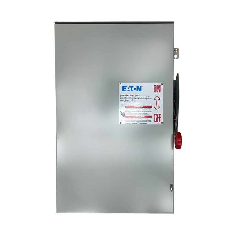 AC Disconnect Switch | 60A, 100A,200A | Eaton General Duty Cartridge Fuse Safety Switch - NEMA 3R Enclosure | Painted Galvanized Steel | Fusible With Neutral | Class H Fuse | UL Listed