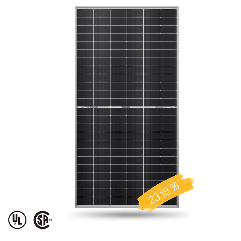 Maple Leaf Bifacial Solar Panel 700W - Commercial Solar Panels -W/ N-type Mono Cells | IP68 Junction Box & IP67 MC4 Cable | Container