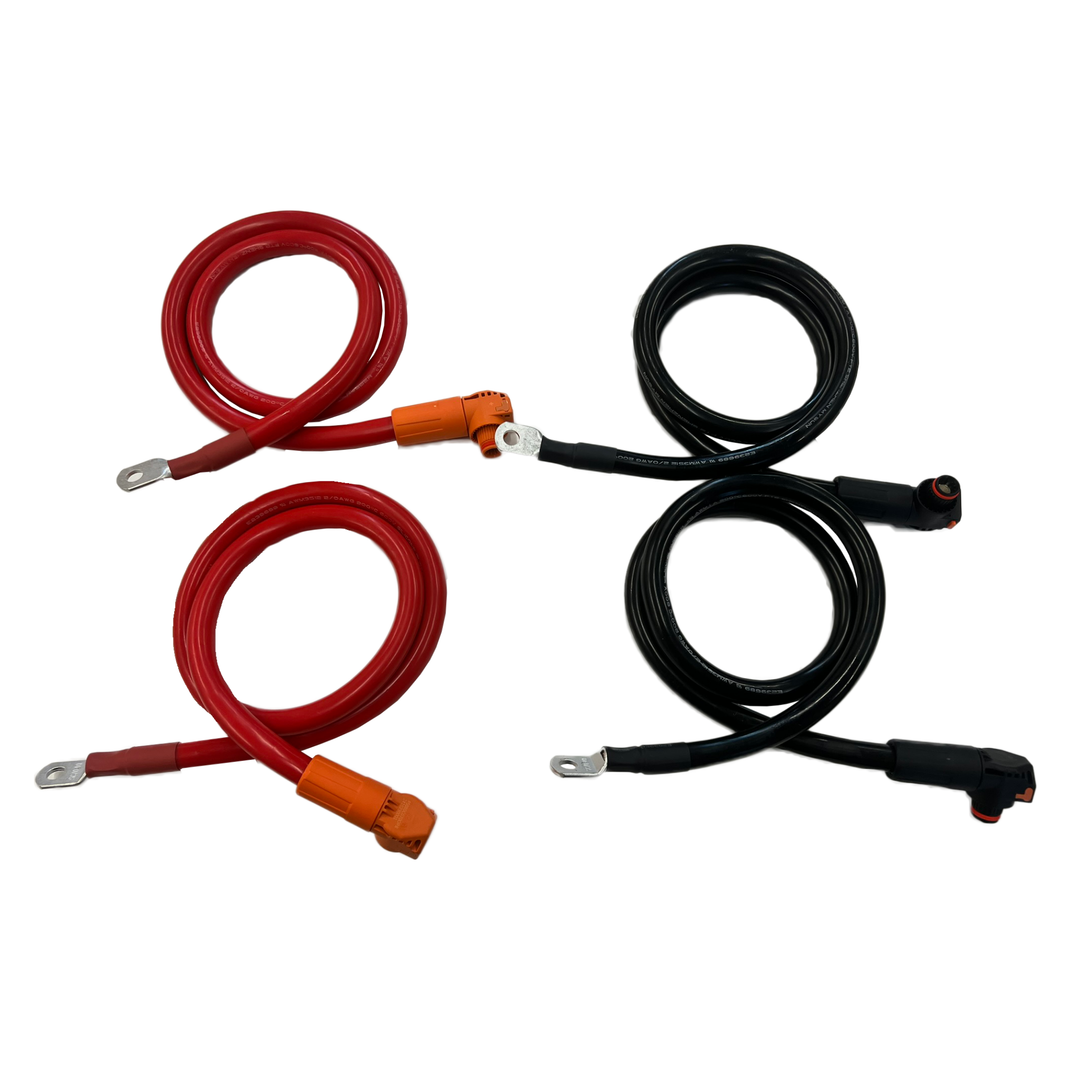 Helios 950-0071 Battery to Inverter Cable Set 1.0M, 1/0 AWG | Heavy Duty Battery to Inverter Wiring Kit | Off-Grid, RV, Marine & Solar Power Inverter Connection Cables | 2x Positive & 2x Negative 1/0 Gauge Battery Cables