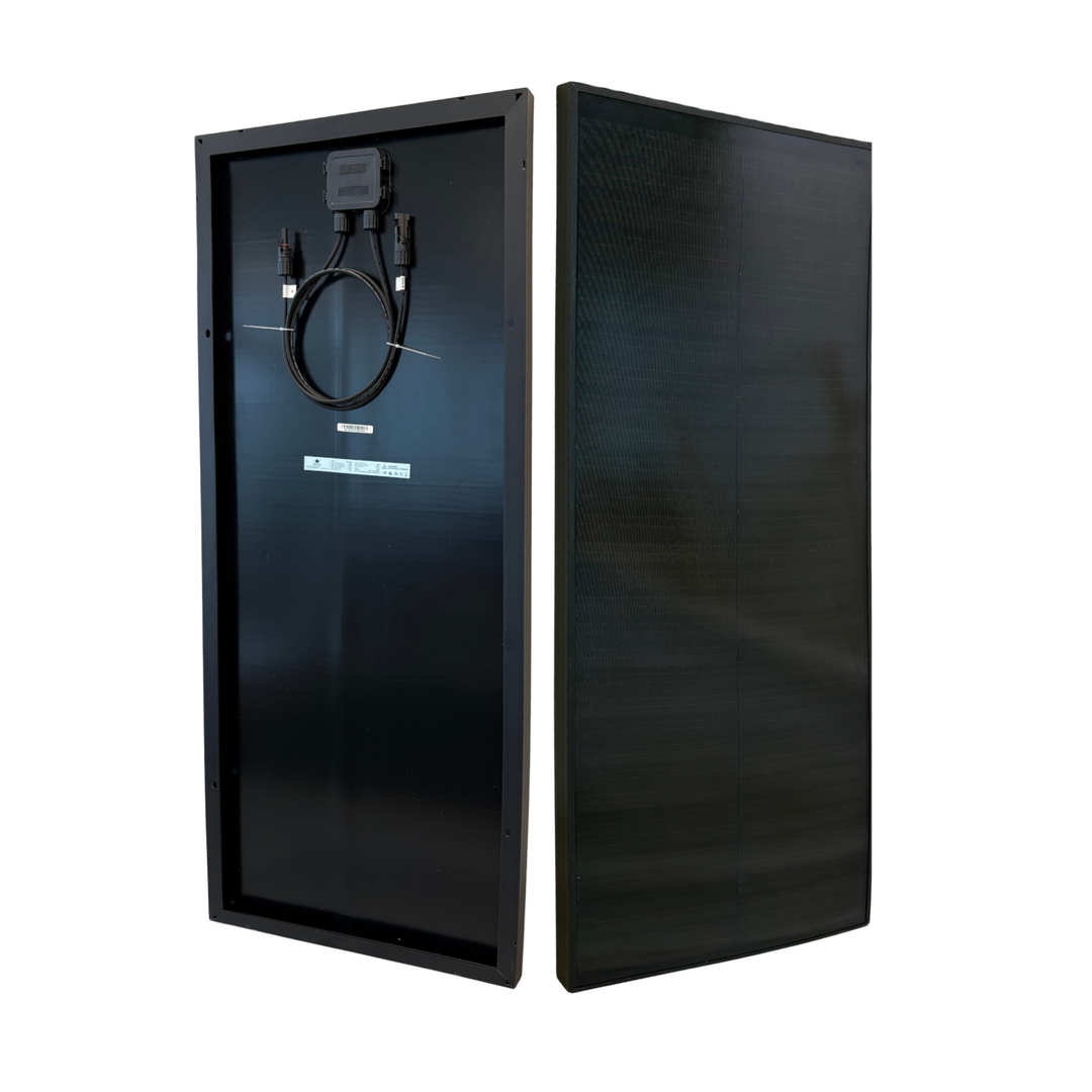 Maple Leaf 100W Mono Rigid Solar Panel - All Black | W/ IP67 Junction Box & IP67 MC4 Cable | Lightweight With Monocrystalline Cells