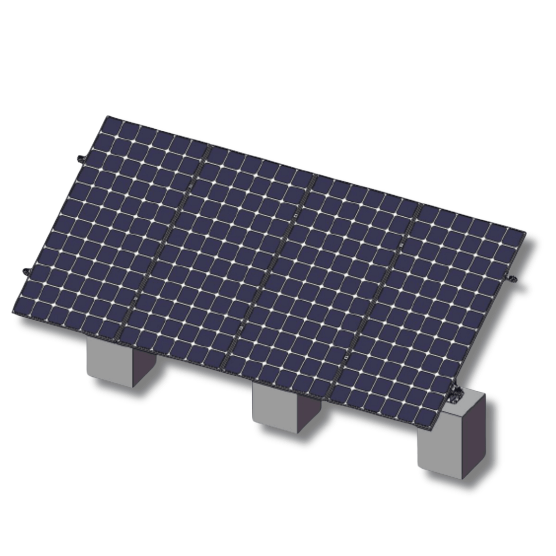 Maple Leaf Canada 4-Panel Goose Adjustable Solar Panel Ground Mount | 30°Summer - 60° Winter Adjustable Angle