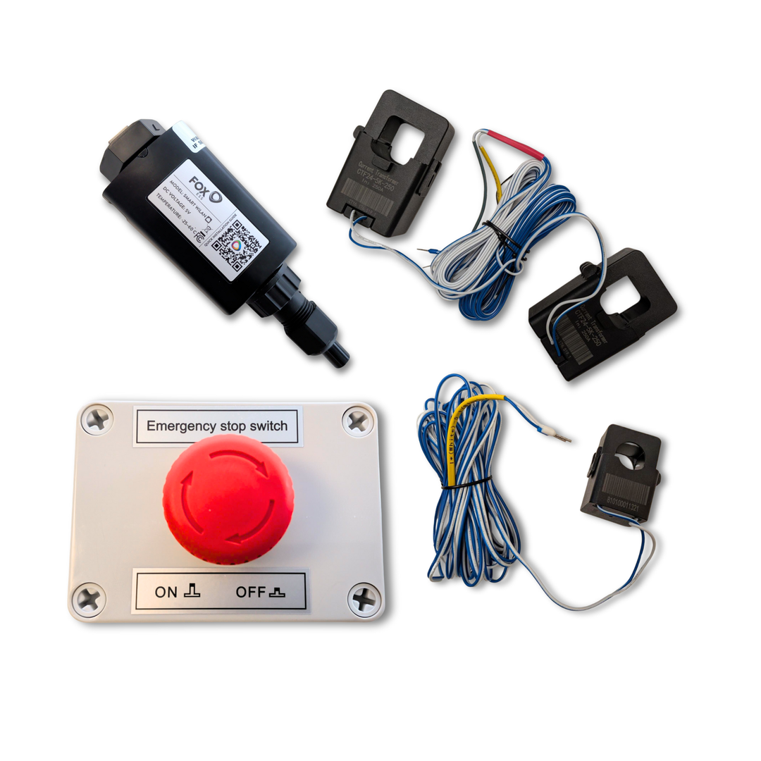 FOX ESS AIO Inverter Accessory Kit | Emergency Stop (E-Stop) Safety Switch, CT Sensors, & WiFi Dongle | For Fox AIO Non-HUB Flex Solar Inverters