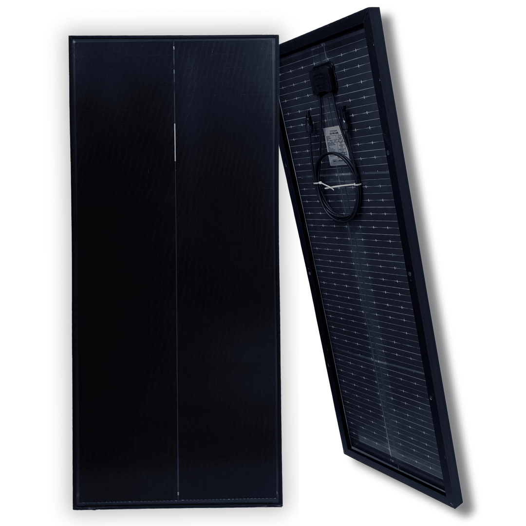 Maple Leaf 100W Mono Rigid Bi-facial Solar Panel - All Black | W/ IP67 Junction Box & IP67 MC4 Cable | Lightweight With Monocrystalline Cells