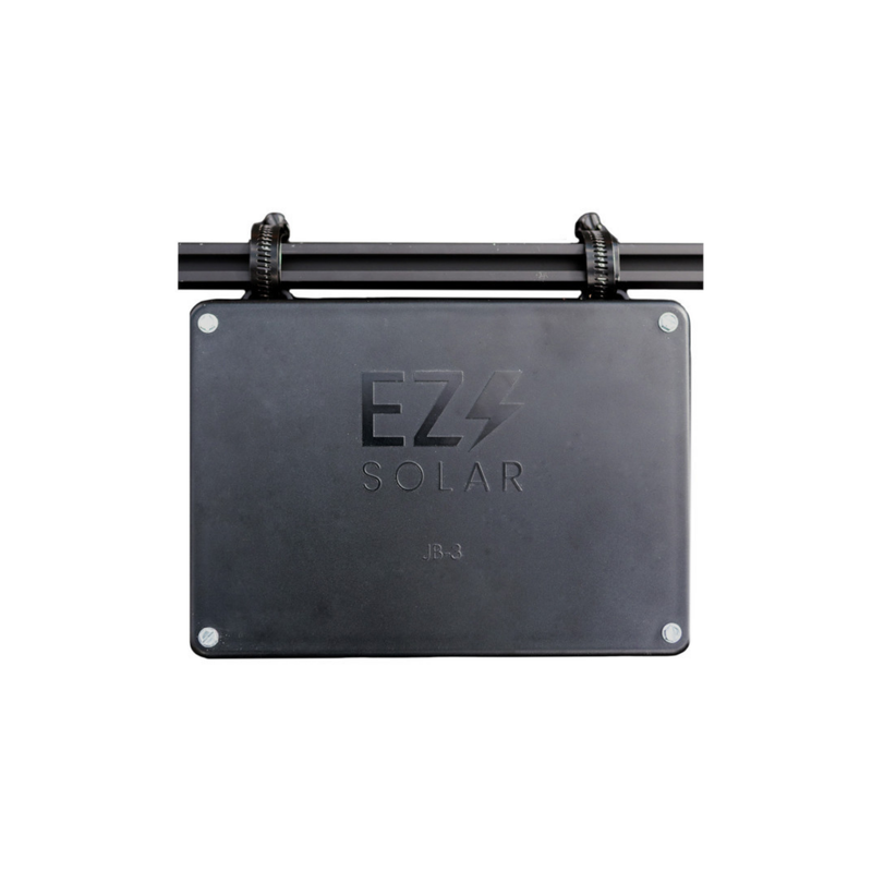 EZ Solar JB-3 Universal Rail/Panel Mount Solar Power Junction Box Kit | Water Resistant Rooftop Solar Junction Box for Rail-Mount Systems