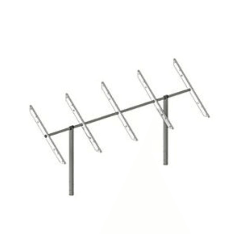 IntegraRack IR-G4 Four Solar Modules Adjustable Racking System - Twin Pole Ground Mount Frame | 6061-T6  Aluminum | 150mph Wind Load | 0°-45° Angle Adjustment | UL 2703 & Bonding Certified