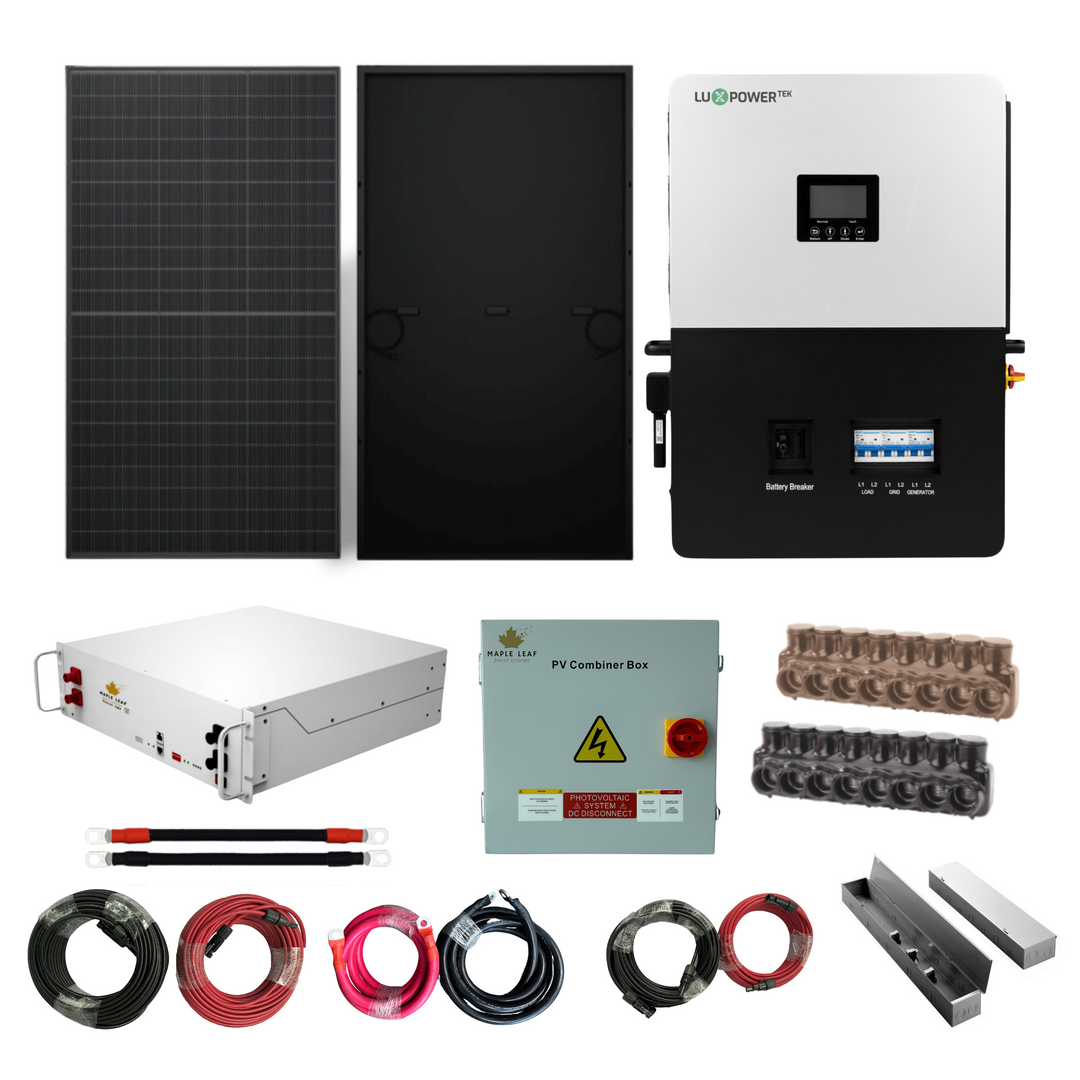 Luxpower SNA-US-6K (Bundle) Kits - Maple Leaf 520W Panels | 48v 100Ah Beaver Battery | Solar Power Kits for House, Cabin & Off-Grid