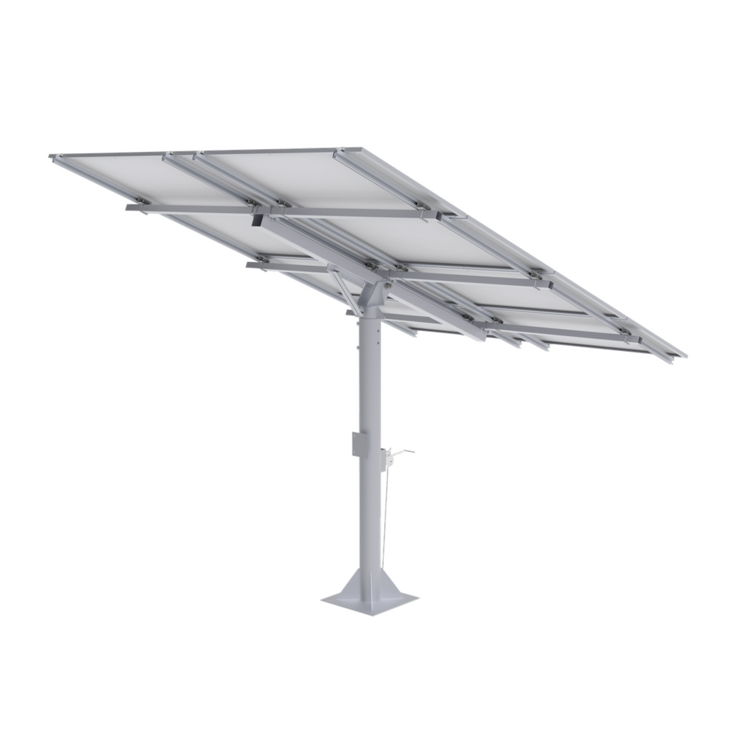 Elios Arbora P8 Pole Mount System – Holds 8 Large Solar Panels | 15°~70° Tilt Angle | 1.4kN/m² Snow Load | 55m/s Wind Speed Rating