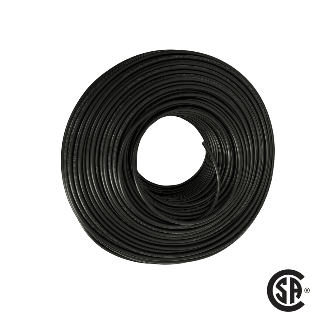 Maple Leaf Black 10AWG 500Ft Solar Extension Cable - Tinned Copper Wire | From RVs To Automotives | For Both Indoor & Outdoor | CSA Certified