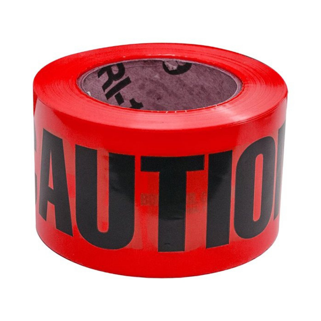 Bon® 84-279 Red 1000' X 3" Caution Barrier Plastic Tape – Lightweight | Extremely Noticeable | For Construction Areas & Restricted Zones