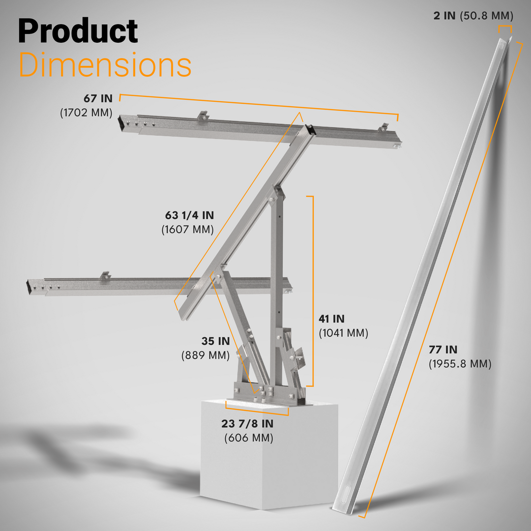 Maple Leaf Goose Ground Mount Bundles | Angle-Adjustable Solar Power Ground Mount Base Kits with Hurricane Upgrades | Bundles for 3, 4, and 6 Solar Panels
