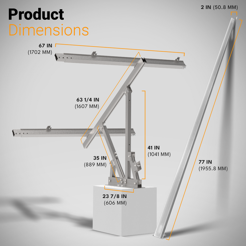 Maple Leaf Goose Ground Mount Bundles | Angle-Adjustable Solar Power Ground Mount Base Kits with Hurricane Upgrades | Bundles for 3, 4, and 6 Solar Panels