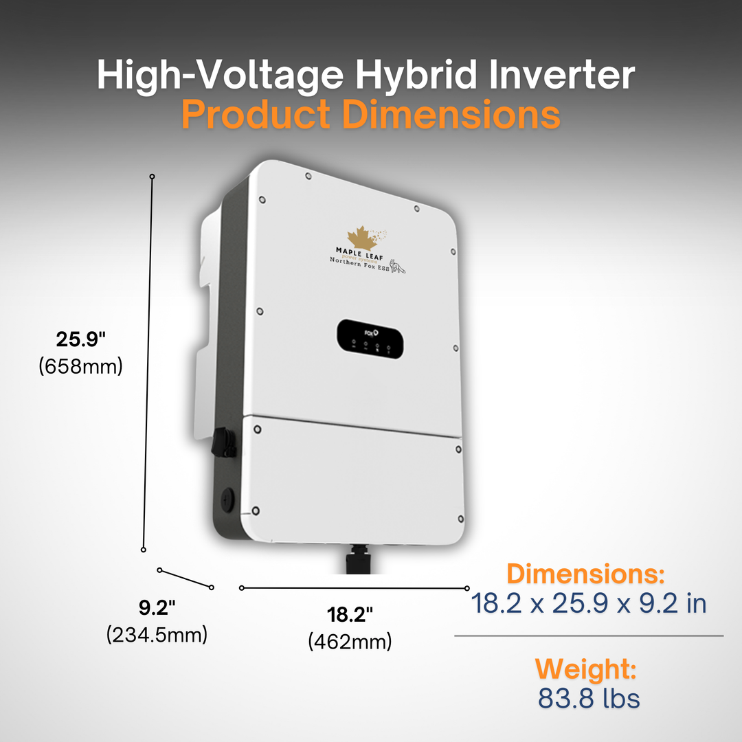 Maple Leaf Northern Fox Solar Battery & 9.6kW Hybrid Inverter Kit | 8kW to 28kW Expandable Energy Storage System