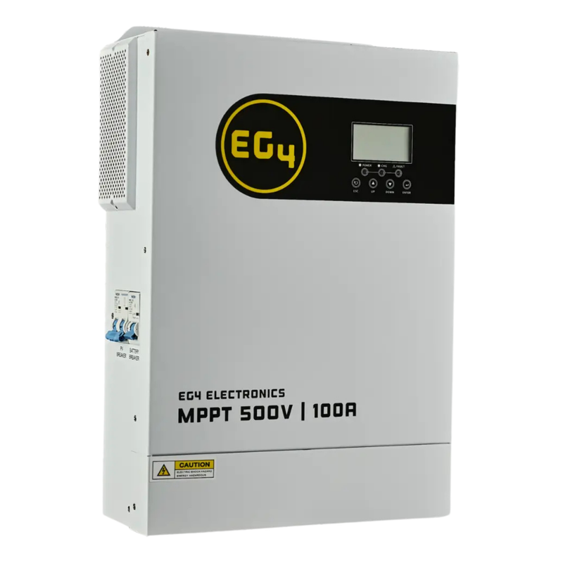 EG4® MPPT100-48HV Solar Charge Controller – 500VDC 100A | 94% Max. Charge | Wide MPPT | Built-in Breaker | User-Defined | BMS Comm. | IP21 Rating