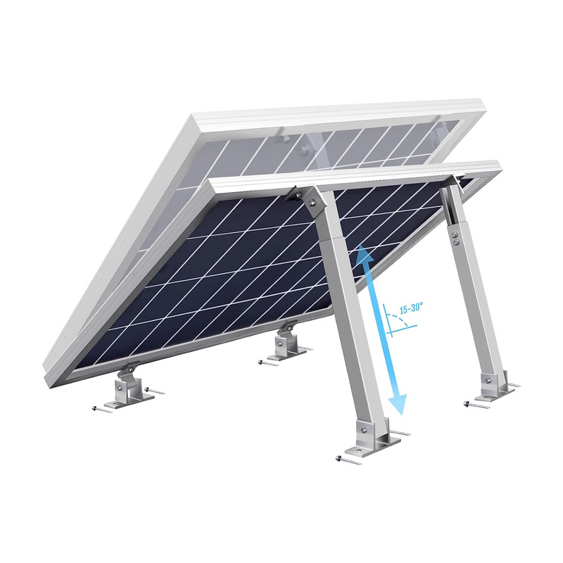 Maple Leaf Solar Panel Mounting Kit | 15–30° Adjustable Tilt Brackets for RV, Roof & Off-Grid Use |  Heavy-Duty Aluminum, Waterproof, Easy Install